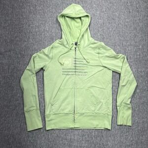 Vintage Polo Jeans Company Green Hoodie Full Zip Women's Size M Y2K Green Flag U